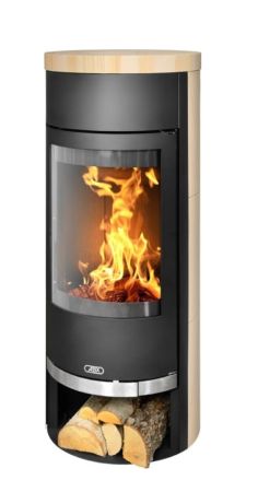 фото Вертикальная печь-камин со стеклом Vigo бразильский песчанник ABX