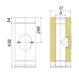 фото Сендвич-труба Вулкан 200 мм, с лючком ревизии VHR500/321