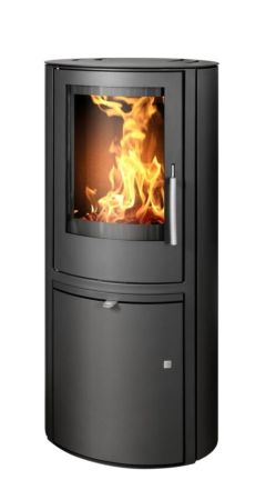фото Панорамная печь-камин Reno черная сталь