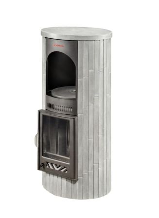 фото Печь отопительно-варочная Лада в облицовке из натурального камня