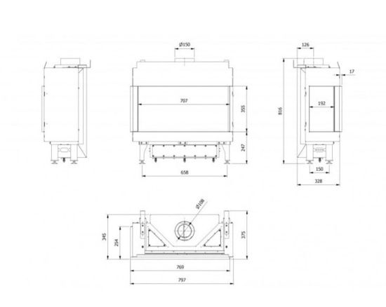 фото Топка газовая Kratki PRO LEO/L/70