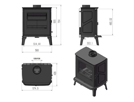 фото Печь-камин Loki Black