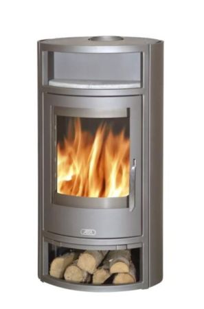 фото Печь-камин Polar 6 серая с панорамным стеклом ABX