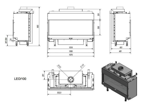 фото Топка газовая Kratki PRO LEO/100