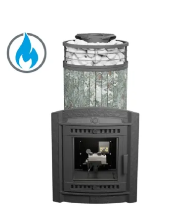фото Печь для бани ПроМеталл Атмосфера XL с газовой горелкой ламель+сетка 