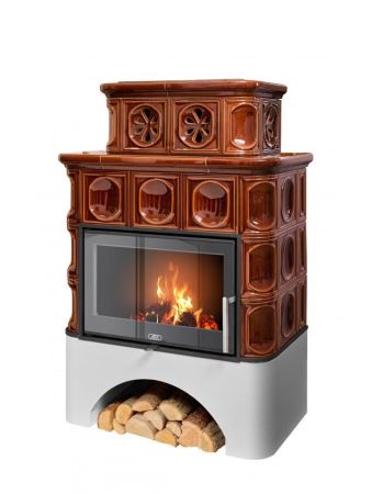 фото Печь-камин ABX KARELIE EXclusive,белый цоколь